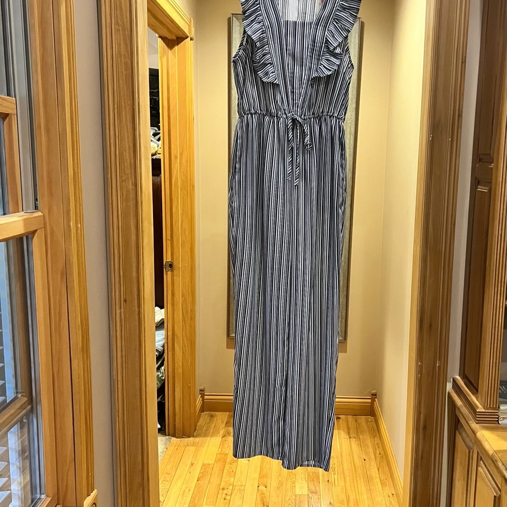 Navy and white jumpsuit.  NWT